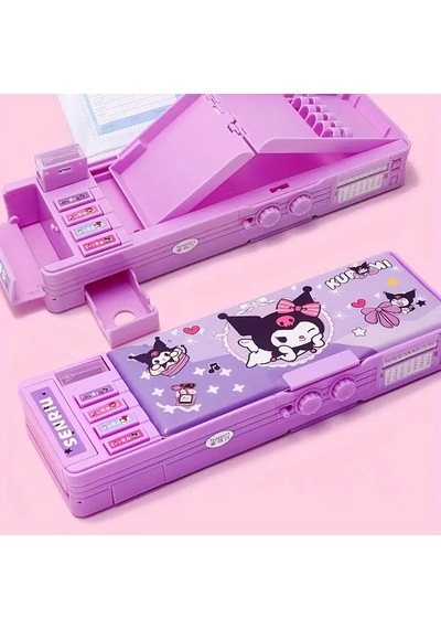 Tianchishop Mor Kulomi Sanrio Kuromi Melody Kilitli Kalem Kutusu Şifreli Çekmeceli Okul Ofis Mor Kulomi