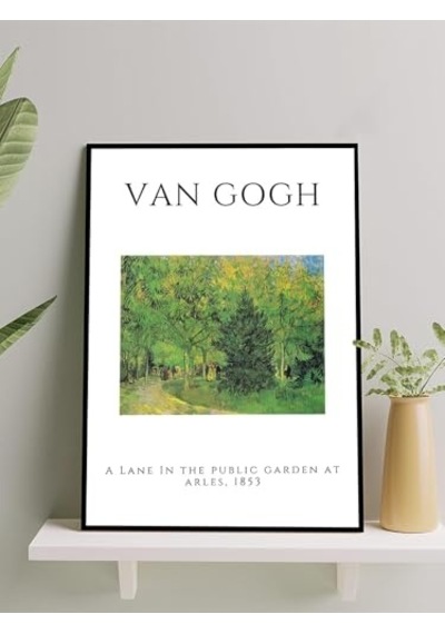 Van Gogh, A Lane Garden Arles, Arles Bahçesinde Bir Yol Sanatsal Çerçeveli Tablo - Çerçeveli Poster -
