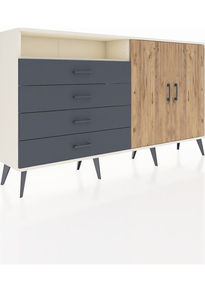 Arges Konsol 3 Raflı 4 Çekmeceli 2 Kapaklı 176x30x99 Aytaşı-çam/a Aytaşı-çam/antrasit Arges Konsol 3 Raflı 4 Çekmeceli 2 Kapaklı 176x30x99 Aytaşı-çam/a Aytaşı-çam/antrasit