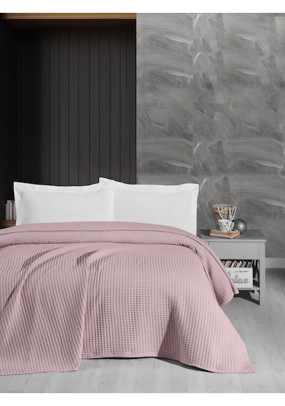Mulberry Havuzlu Pike Battaniye %100 Pamuk Kalın İplik Yumuşak Çift Kişilik 220 x 240 Koyu Pembe