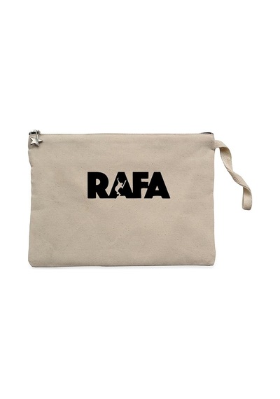 Rafael Nadal Text Krem Clutch Astarlı Cüzdan / El Çantası Krem