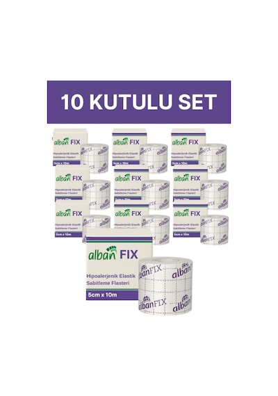 Fix Elastik Sabitleme Bandı 5cm X 10m, 10 Kutulu Set. Elastik Non-woven Medikal Flaster