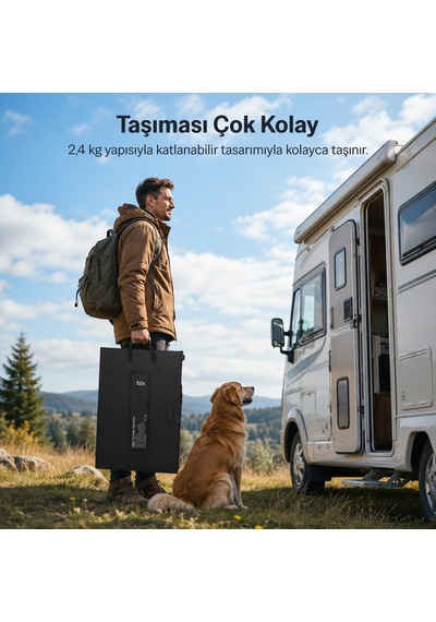 Bix 100w Taşınabilir Katlanabilir Solar Şarj Paneli Usb-a Type-c Dc Çıkışlı Power Station Uyumlu Kamp Karavan Güneş Paneli Outdoor Konnektör Kit Dahil