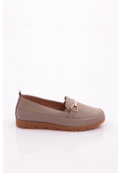 Dgn 2274-4 Kadin Aksesuarli Loafer Ayakkabi Vizon Floater