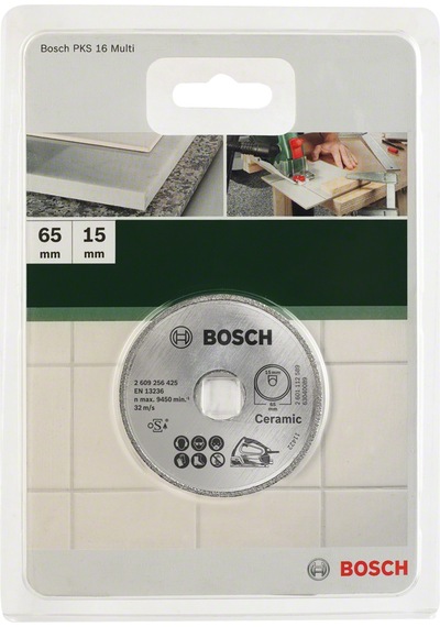 Bosch - Seramik İçin Pks 16 Multi Uyumlu Elmas Kesme Diski 65 X 15mm