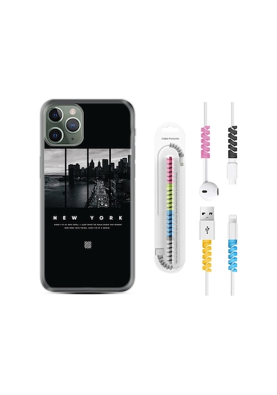 Apple Uyumlu iPhone 12 Pro Max Kılıf Kablo Koruyuculu New York 1612