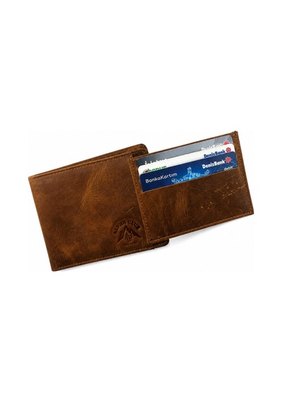 Alphaclub Bag Erkek Hakiki Deri Taba Cüzdan Ve Kartlık
