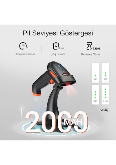 Tera Pro Kablosuz 1d 2d Qr Kablosuz Barkod Okuyucu Hw0002