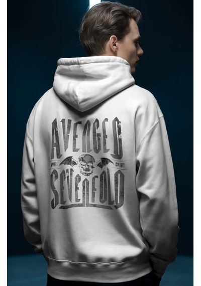 Sevbano Avenged Sevenfold Rock Metal Müzik Grubu Baskılı Unisex Oversize beyaz