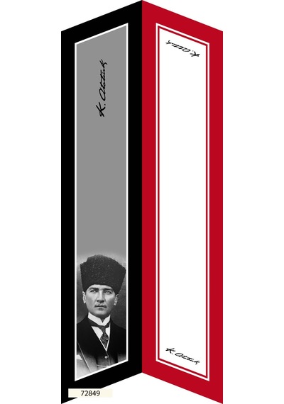 N Craft Desıgn 29ekim Atatürk Boyundan Pritli Arkalı -önlü Baskı Fuları Krem-kırmızı-siyah