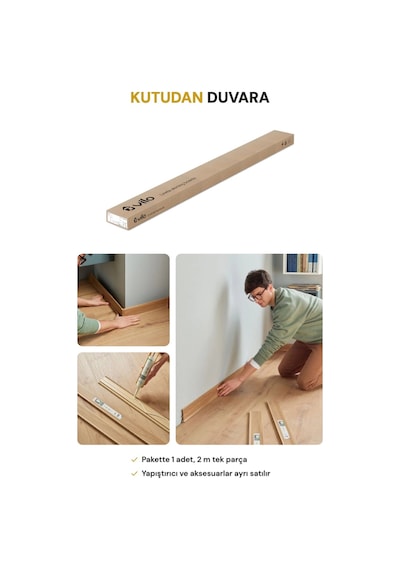Vilo Linela 404 Auckland Oak Pvc Süpürgelik 2m Usta Gerektirmeyen Montaj - Suya Ve Neme Dayanıklı