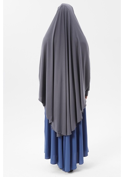 Altobeh Kadın Tesettür Medine İpeği Çarşaf Üstü Peçeli Sufle Hijab Füme