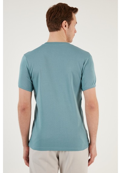 Buratti Pamuklu V Yaka Slim Fit Erkek T Shirt 5902122 Açık Mavi