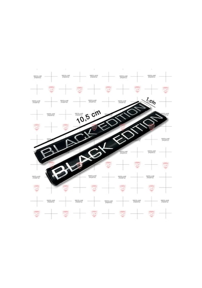 Black Edition Gümüş Siyah 3D Logo Sticker 2 Adet