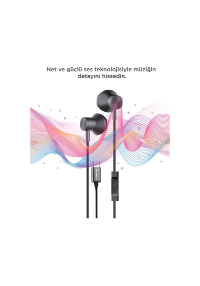 Tecno Camon 30s Pro İle Uyumlu Type-c Stereo Kulaklık 1.2 Metre Manyetik Kablolu Silikonsuz Kulaklık 0