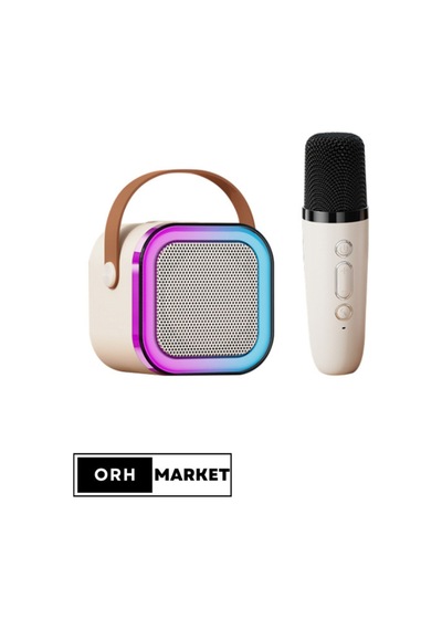 Kablosuz Karaoke Bluetooth Hoparlör Tek Mikrofonlu Rgb Işıklı, Taşınabilir, Usb/sd Parti Hoparlörü