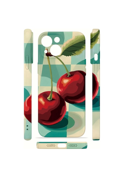 Apple iPhone Uyumlu 15 Vorian İnce Kamera Korumalı Mika Kılıf Cherry Picnic Cherry Picnic Mika