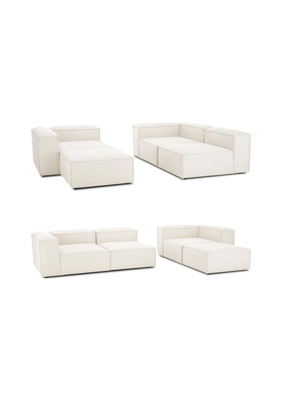 Relax Soft 4 Modül Köşe Takımı Kırık Beyaz Keten 10 Kırık Beyaz