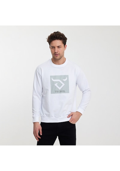 Twobull OSLO Erkek  Beyaz Sweatshirt