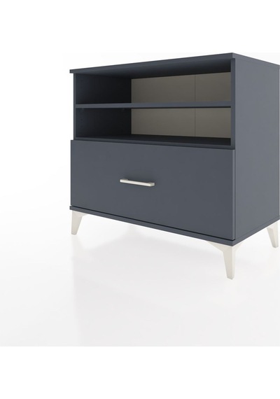 Hyperion Şifonyer 2 Raflı Tek Çekmeceli 88x44x80 Antrasit-ant... Antrasit