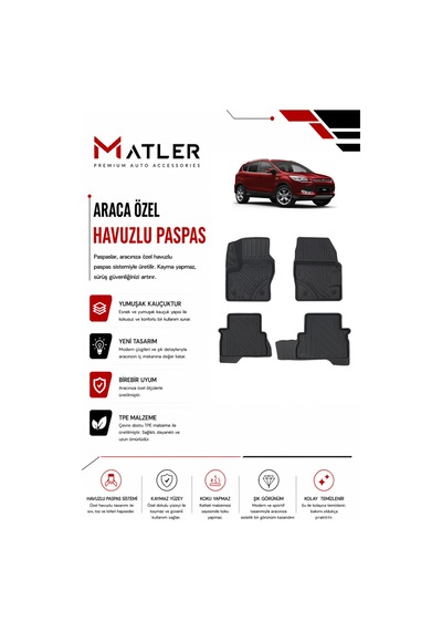 Ford Kuga 2019 Model 4d Ekstra Havuzlu Paspas