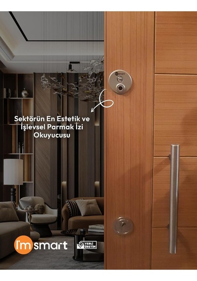 Parmak İzli Akıllı Kilit Çelik Kapılar İçin 1, Siyah