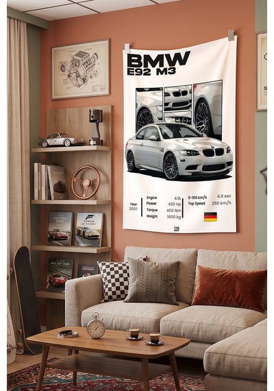 Bmw E92 M3 Dekoratif Duvar Örtüsü Duvar Halısı Reaste