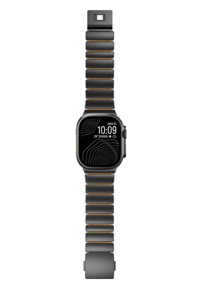 Watch 7 45mm Zore Krd-152 Titanyum Silikon Kordon - Gri-turuncu