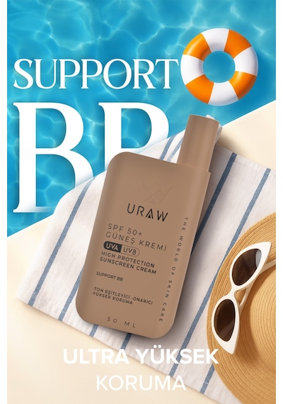 Uraw Support BB Koruyucu Yüz Güneş Kremi SPF50+ 50 ML