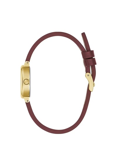 Guess Gugw0925l7 Bordo Deri Kordon Oval Kadın Kol Saati Altın