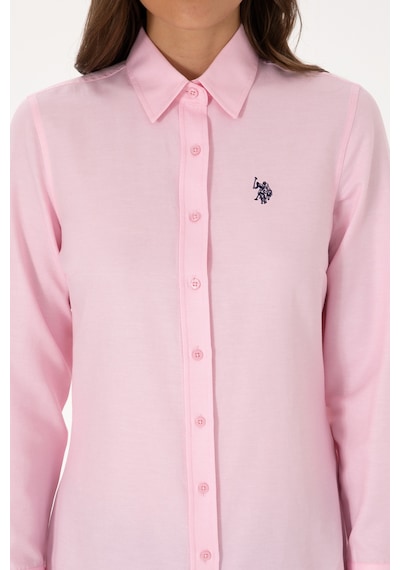 U.S. Polo Assn. Kadın Pembe Uzun Kollu Basic Gömlek 50316711-VR041