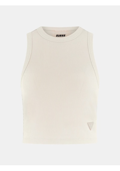 Guess Edie Ribana Örgülü Kadın Crop Atlet V3gp19k8rt2 Ekru