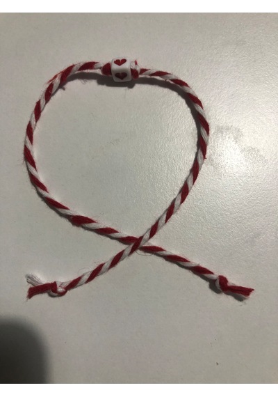 2 Adet Kalpli Marteniçka Bileklik Kırmızı - Beyaz