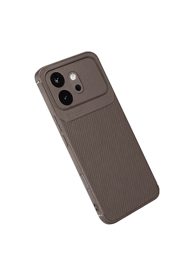 Huawei Honor 600 Kılıf Karbon Silikon Case Gri