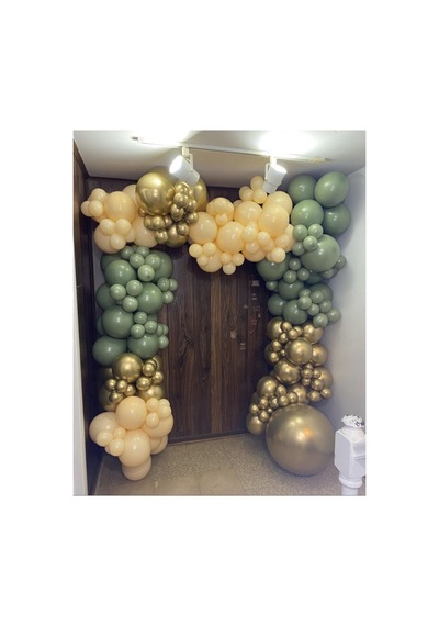 Krom Gold Küf Yeşili Ve Somon Balon Zinciri 100 Adet Mix