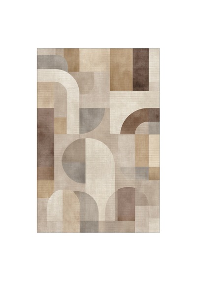 Forma 600 Pastel Renkli Geometrik Desenli Halı Yıkanabilir Modern Dekoratif Salon Ev Oda Halısı Çok Renkli