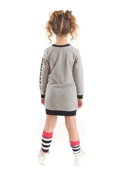 Denokids Unicorn Kız Çocuk Sweat Elbise - Gri