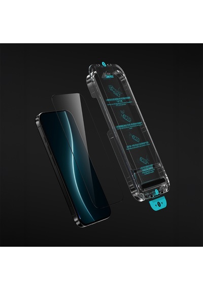 Apple Uyumlu iPhone 16 Pro Max Benks Glass Warrior Hd 0.3mm Kenarları Güçlendirilmiş Cam Ekran Koruyucu Aparatlı