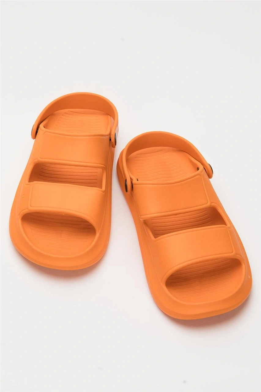 Liger Unisex Ortopedik Deniz Havuz Terliği Sandalet Turuncu Turuncu