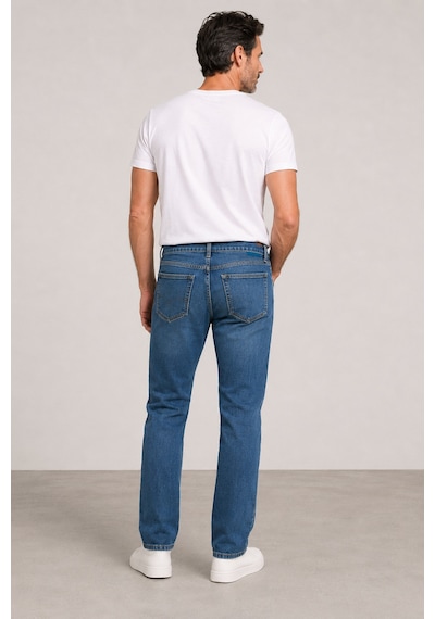 Bihan Store Erkek Slim Fit Esnek Denim Jean Pantolon Mc Clap 008-mavi