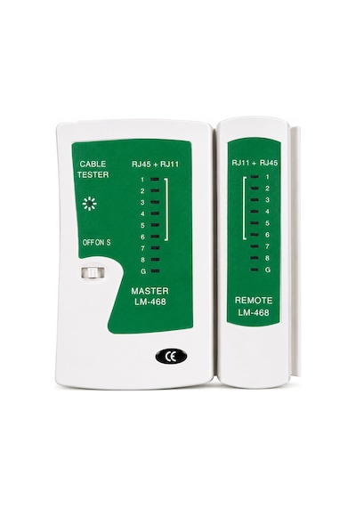 Primex Px-8070 Rj45 Rj11 Kablo Test Cihazı, Cat5 Cat6 Cat7 Cat8 Lan Ethernet Kablo Tester, Adsl Telefon Ve İnternet Kablosu Kontrol Cihazı, Led Göstergeli Network Kablo Test Aleti, 9v Pil İle Çalışır