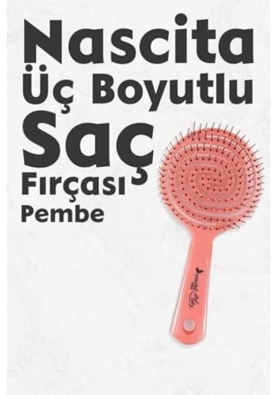 Üç Boyutlu Oval Saç Fırçası Pembe