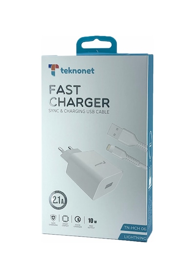 Teknonet TN-HCH06 10 W 2100 mAh Lightning Kablo + Şarj Aleti