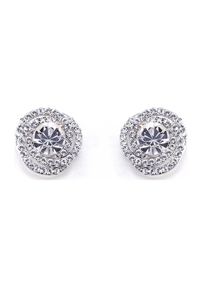 Monemel Kristal Taşlı Küpe Altın Kaplama E0280 Gümüş - Rodyum