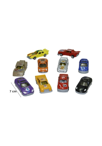 Vardem 10'lu Metal Model Araba Seti 1:64 Ölçek Die-cast Yarış Arabaları - 7 Cm Çok Renkli
