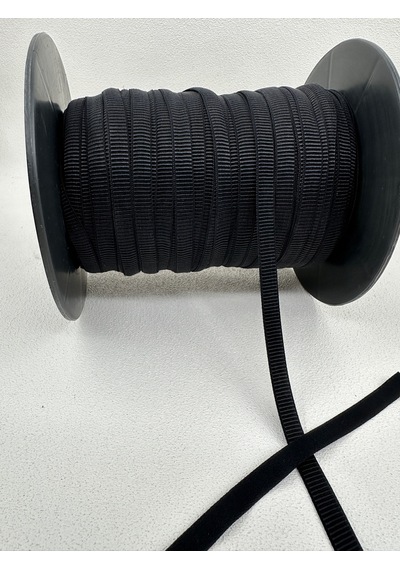 1 Cm Çizgili Grogren Lastik-5 Metre-siyah