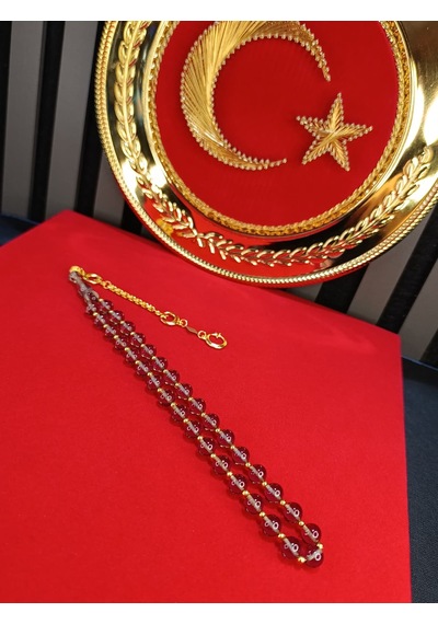 Ateş Kehribar Tesbih Vip Serisi Eflatun Renk