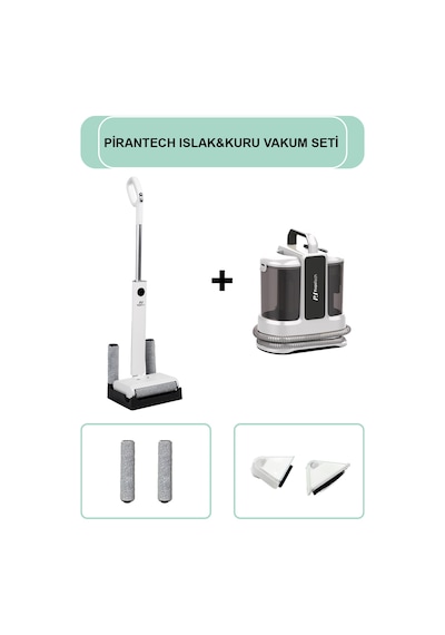 PiranTech KT-703 Koltuk ve Halı Yıkama Makinesi + M-210 Şarjlı Islak & Kuru Zemin Temizleyici