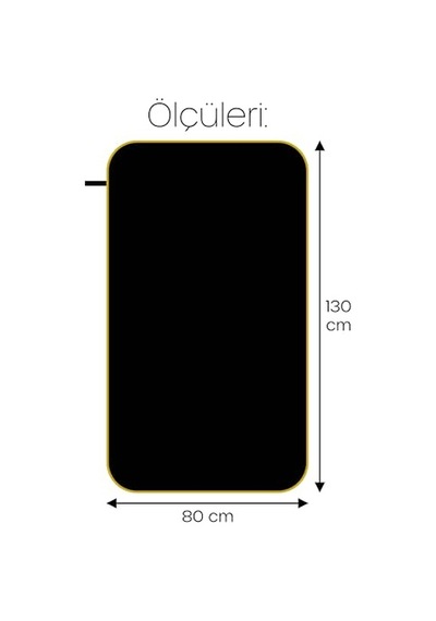Telvesse Unisex Mikrofiber Plaj Havlusu 80x130 Cm Yumuşak Dokulu Deniz Banyo Sporcu Havlusu Large Boy Siyah Açık Bej