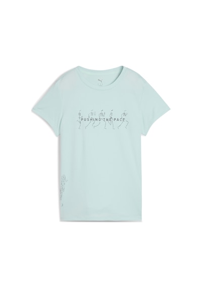 Puma Graphıcs Runnıng Slogan Tee Kadın Tişört Mavi